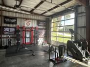 Workout equipment inside fire station