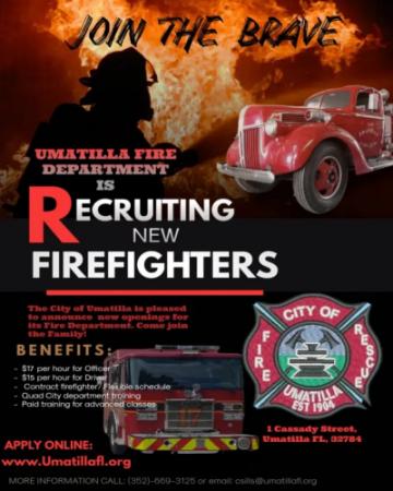 Firefighter recruitment flyer