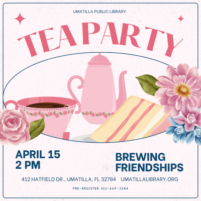 Tea party april 15 2 pm