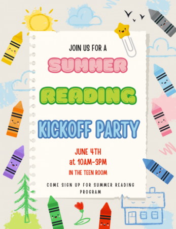 Join us for a summer reading kick-off party.