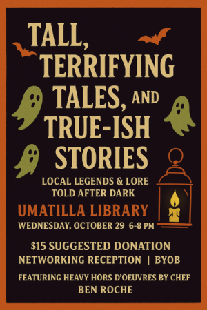 Tall, terrifying tales and true-ish stories oct 29 2026 6 to 8 pm adults only byob appetizers